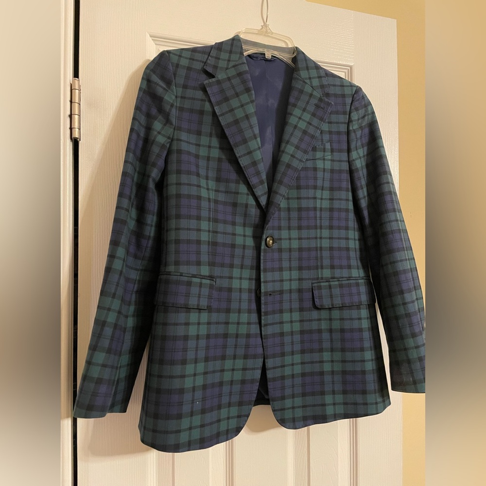 Vineyard Vines navy and green sport coat boys size 14